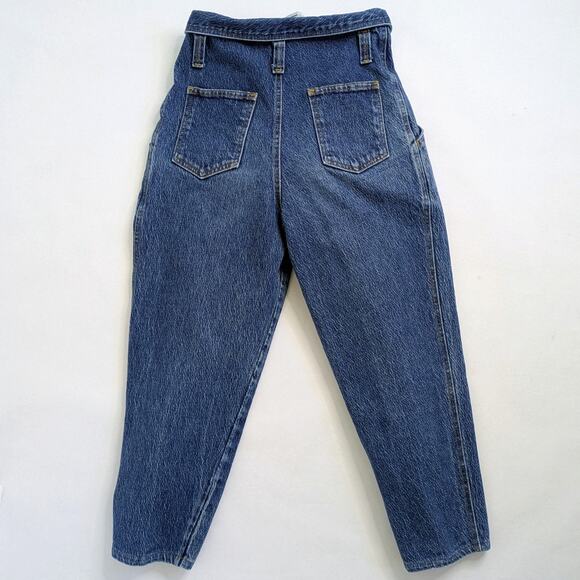 Palmetto's Jeans Vintage Women's 26* Blue Paperbag Waist Button Fly Tapered - Picture 11 of 11